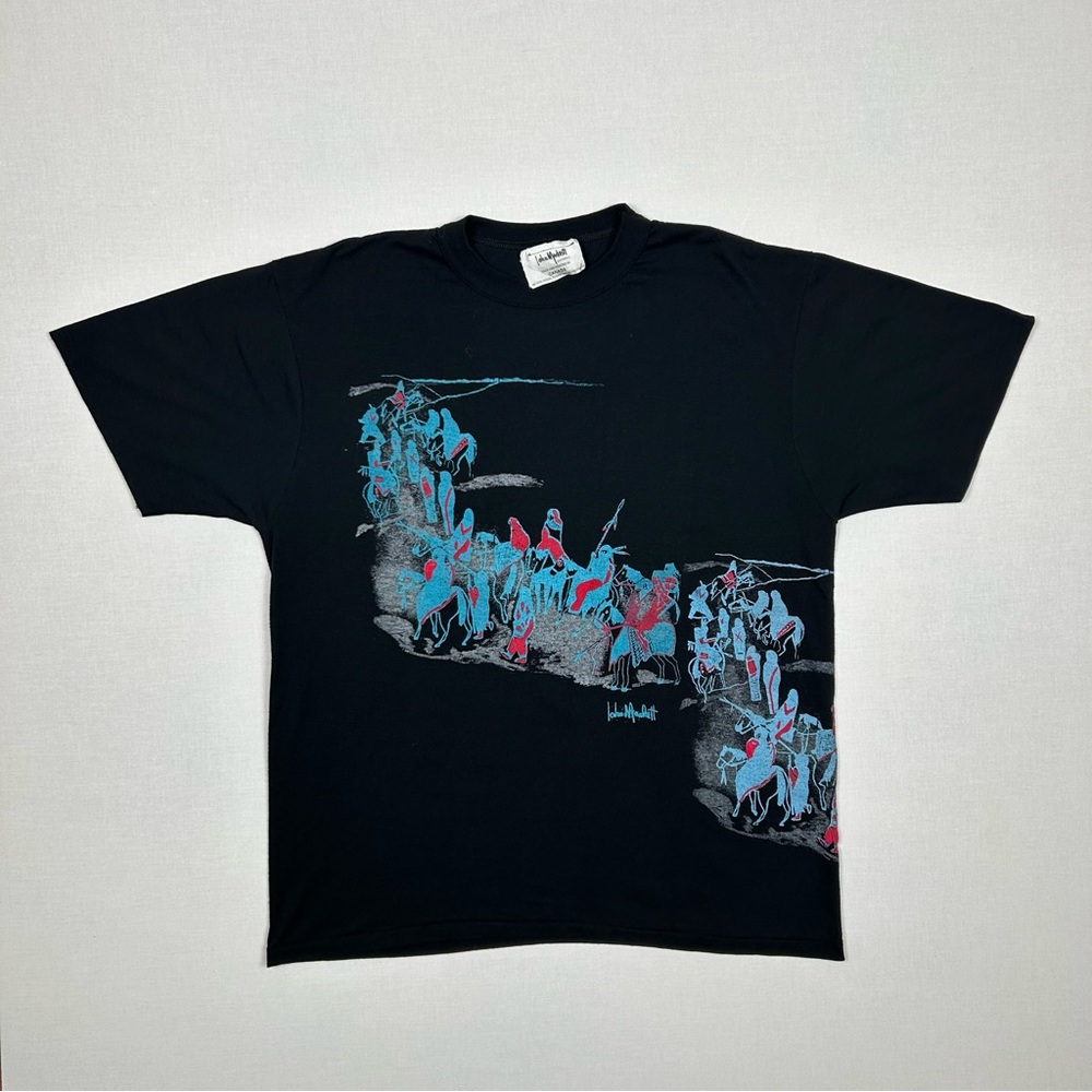 Vintage 90s AOP Art Black tee